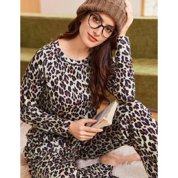 Women's Long Sleeve Pajama Set with Pockets Soft Sleepwear S-XXL - Picture 3 of 8